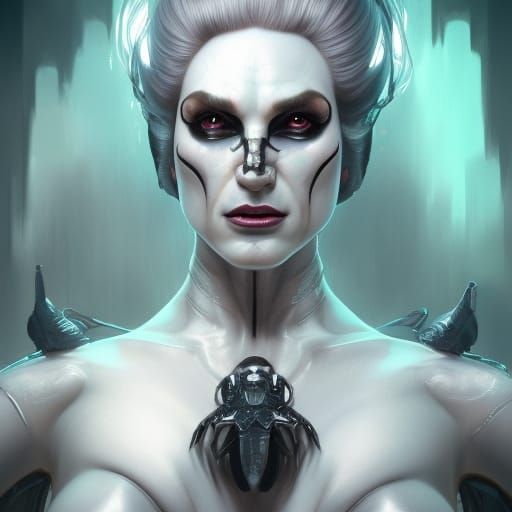Detailed Portrait of a Female Cenobite