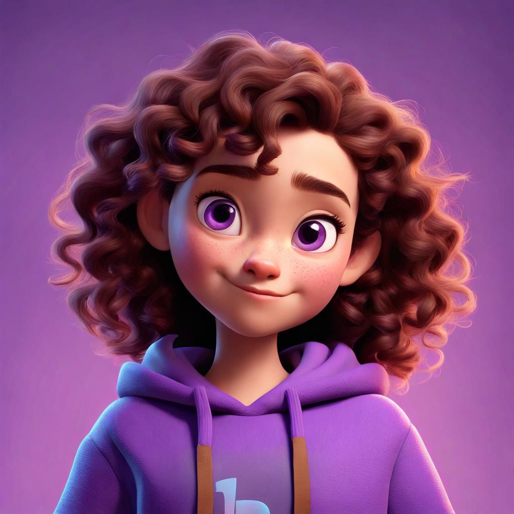 Teenage Girl Portrait in Pixar-Style 3D Digital Art