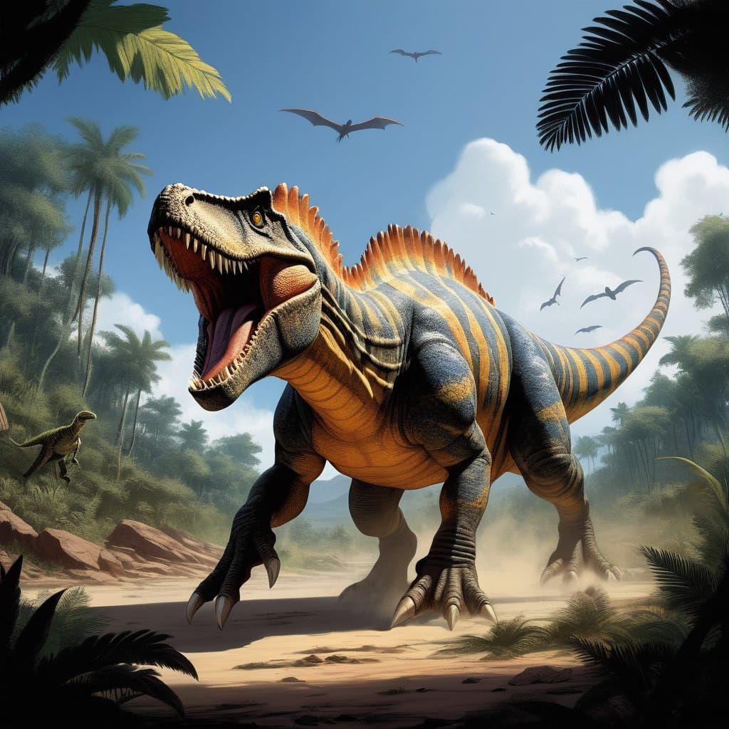 Prehistoric Feline Narrowly Escapes Deadly Spinosaurus in Da...