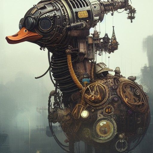 Steampunk robot duck