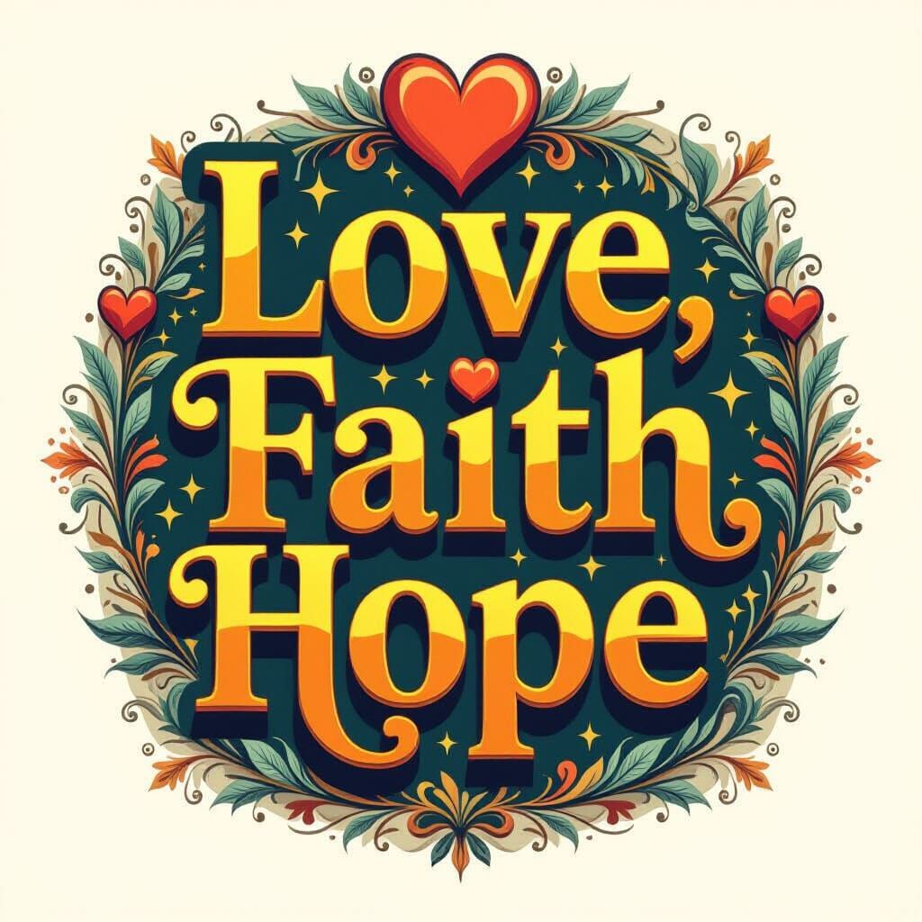 Abstract Logo Design Representing Love, Faith, Hope