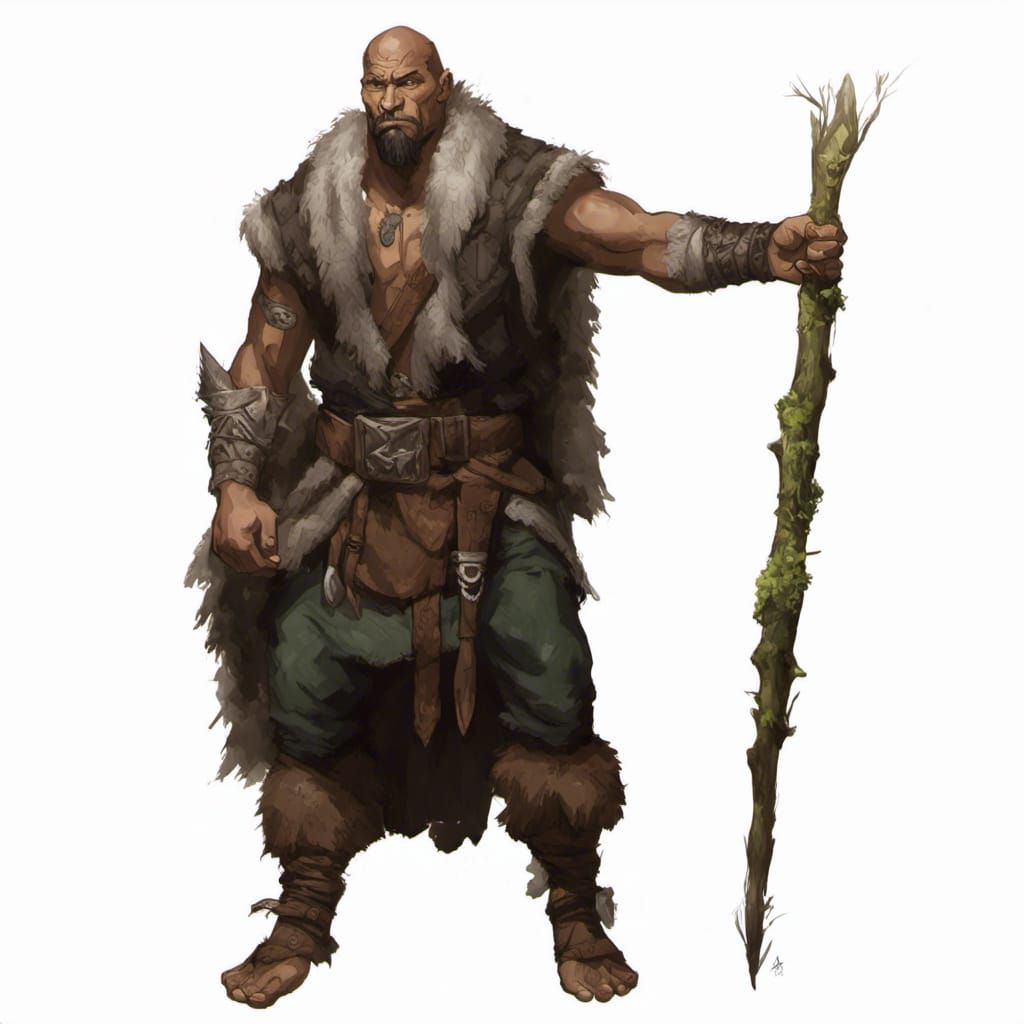 Half-Orc Druid Fantasy Character Art