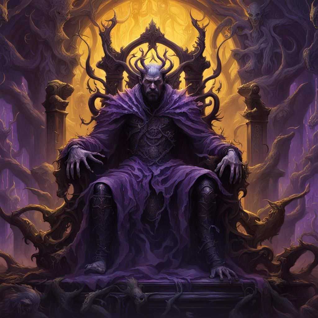 Infested Soul on Demon Throne: Dark Fantasy Art