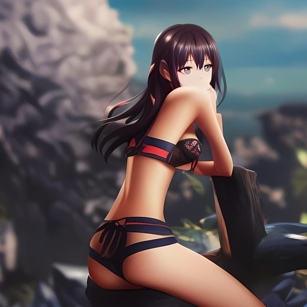 Japanese Woman in Bikini, WLOP Anime Style