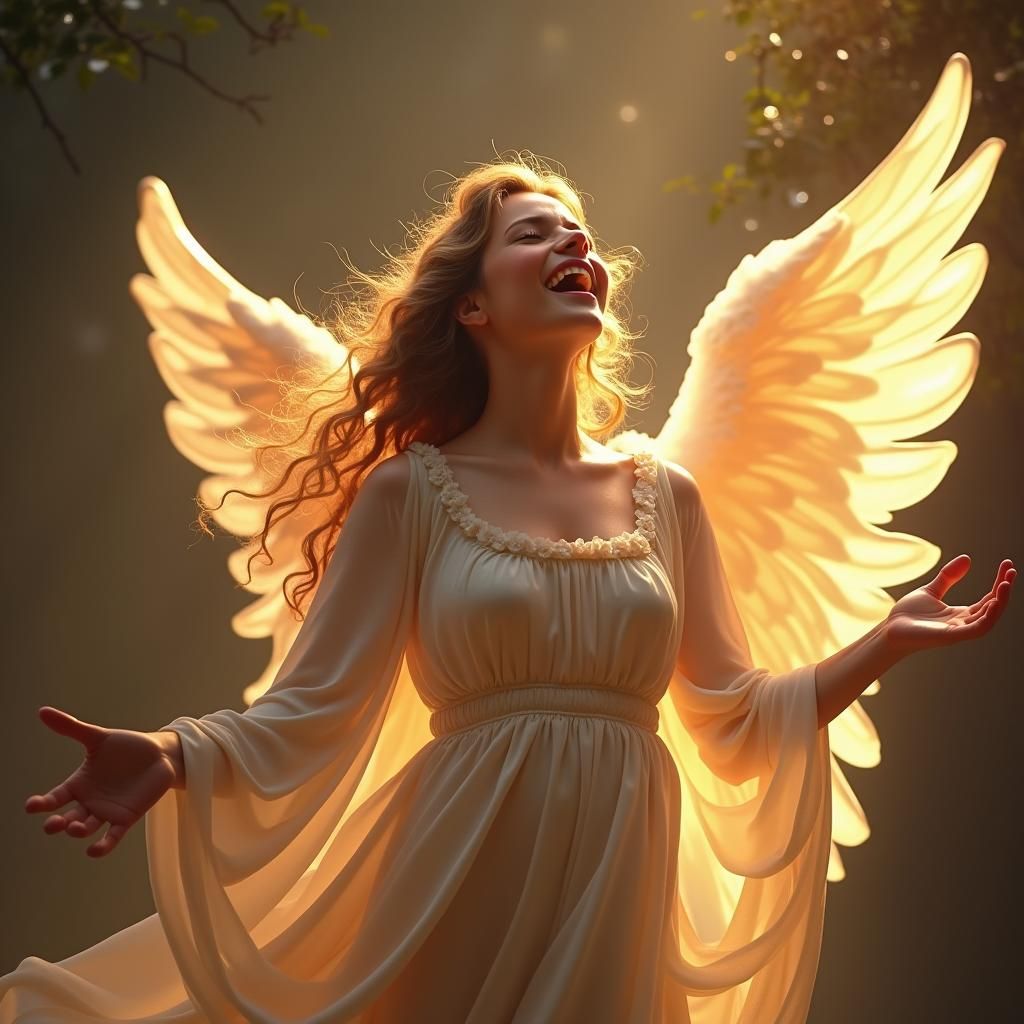 Ethereal Angel Singing a Joyful Melody