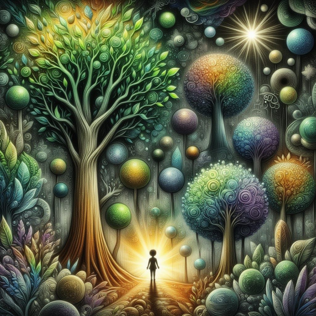 Enchanted Money Tree Forest in Ethereal Style