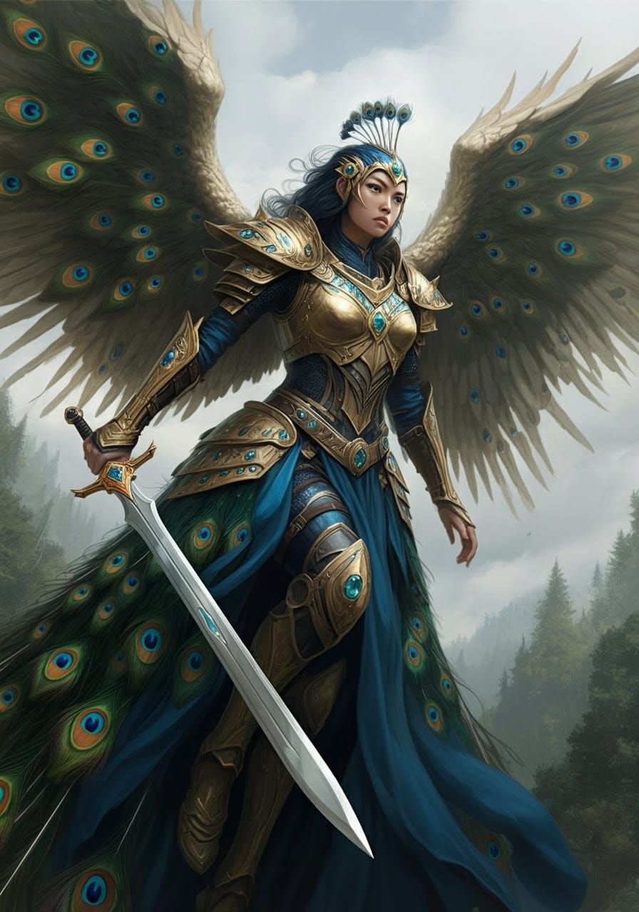 Ethereal Warrior Angel in Radiant Fantasy Armor
