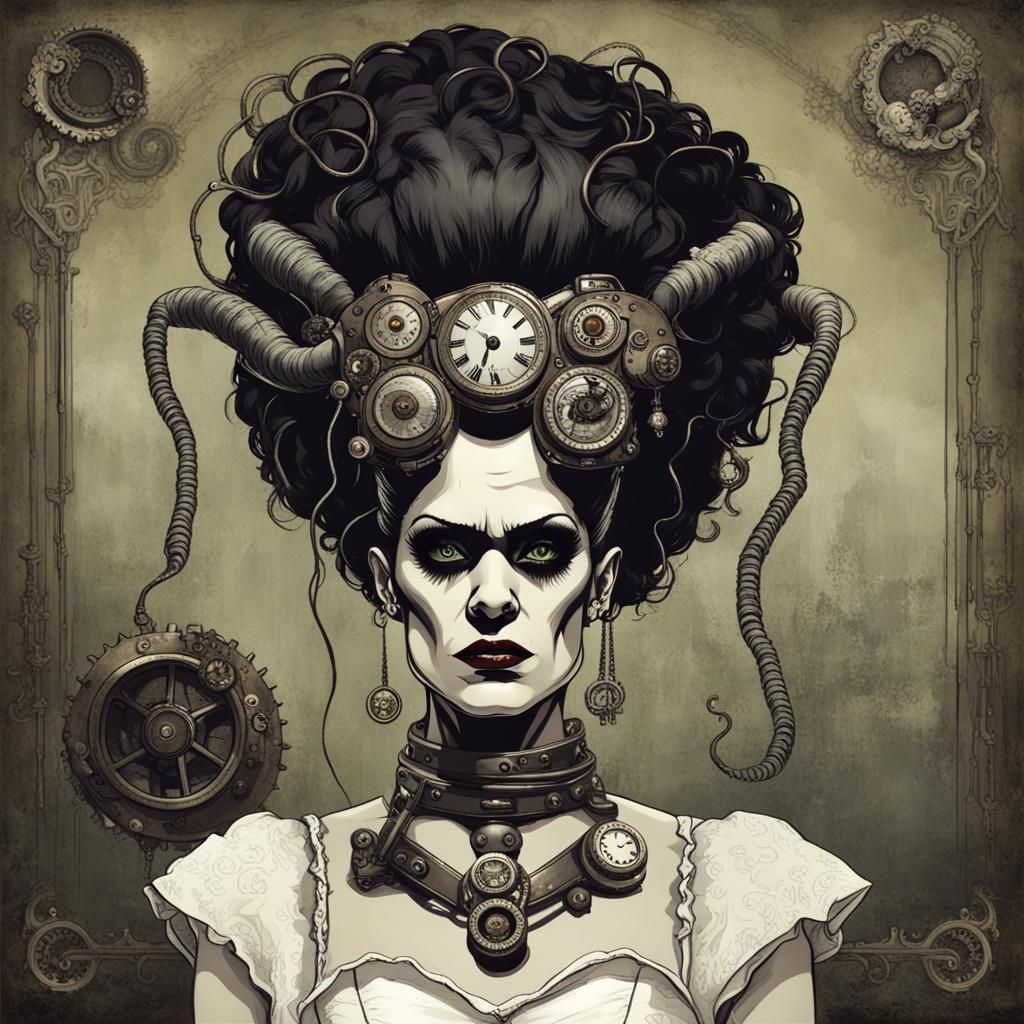 Steampunk Bride of Frankenstein Monster