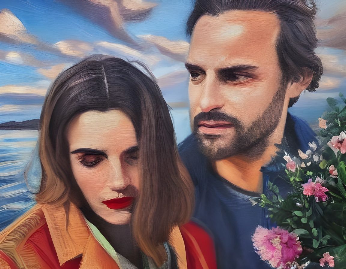 Cyberpunk Woman and Dog: Tragic Seaside Love Scene