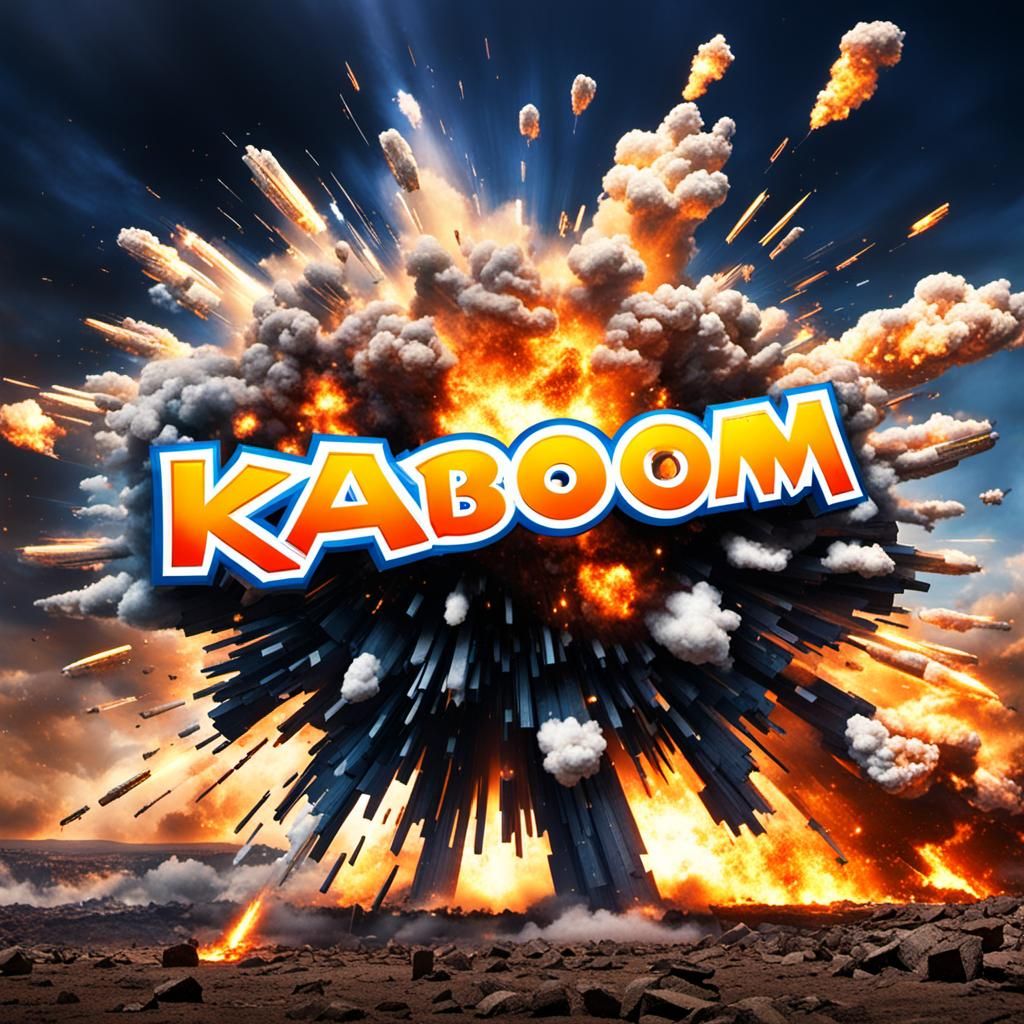 Explosion with 'Kaboom' in Pop-Art Style