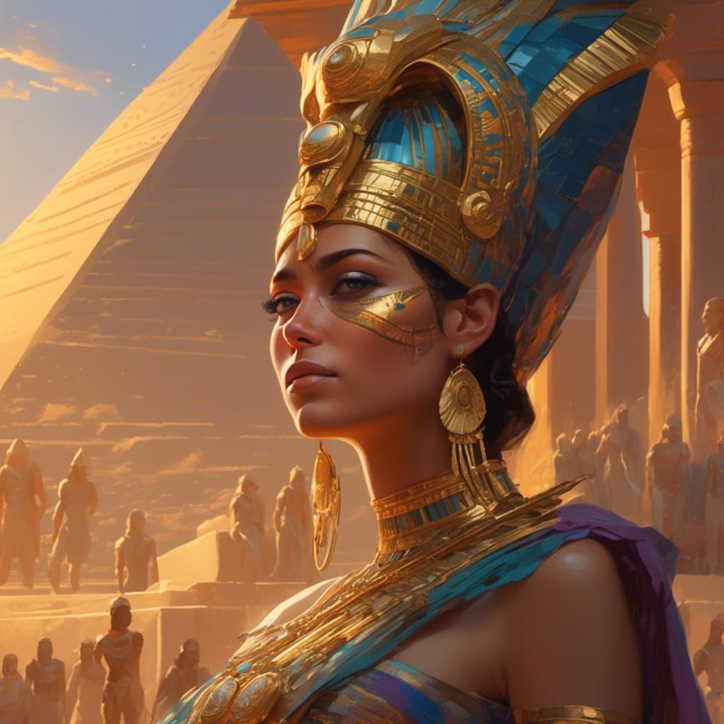 Egyptian Pharaoh Hatshepsut Portrait in Artgerm Style