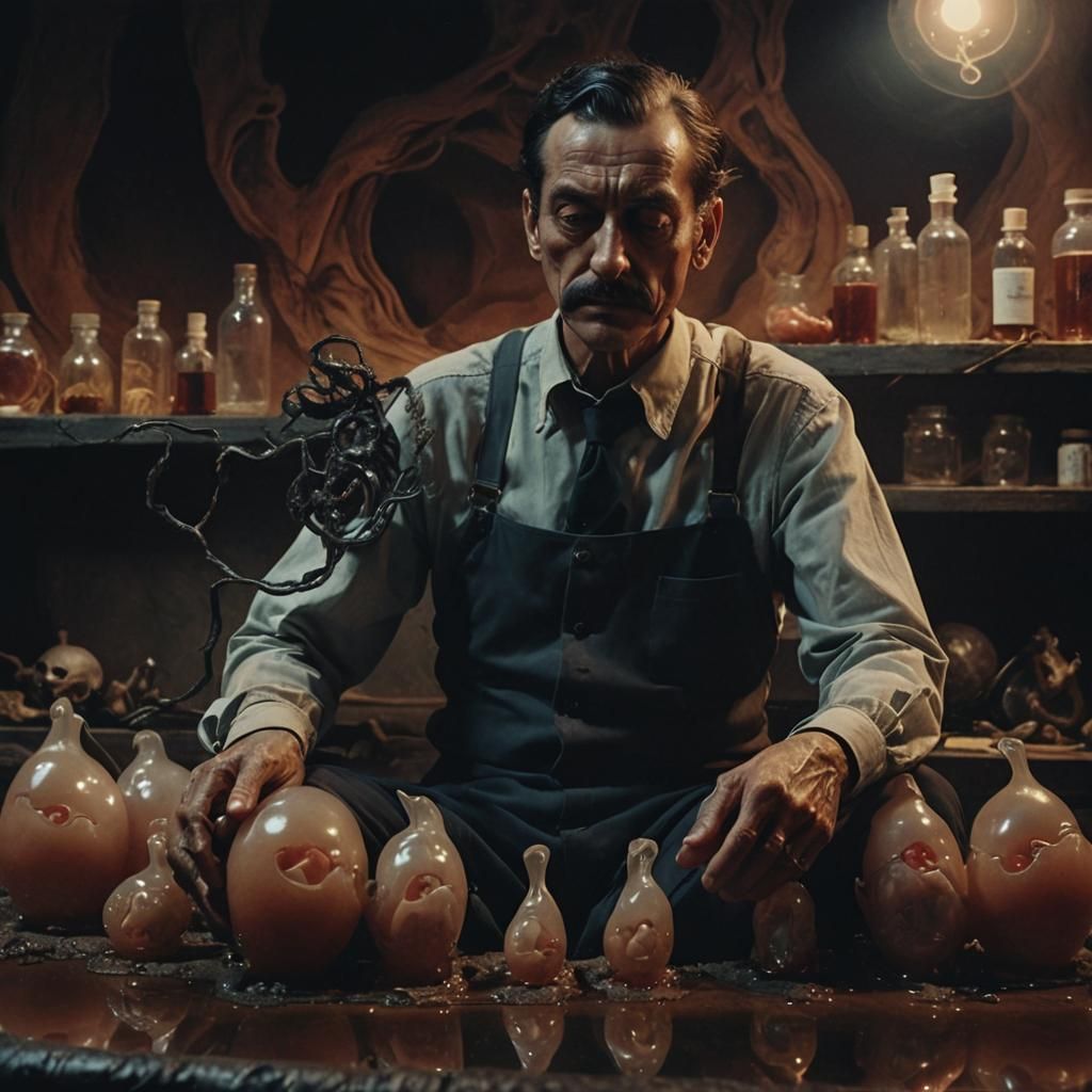 Surreal Embryo in Void: A Salvador Dali Inspired Vision