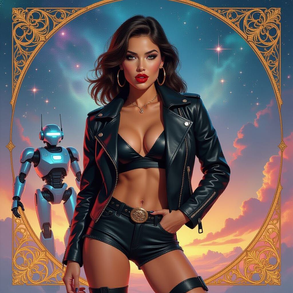 Sci-Fi Pin-Up Salsa Dance in 80s Comic Style