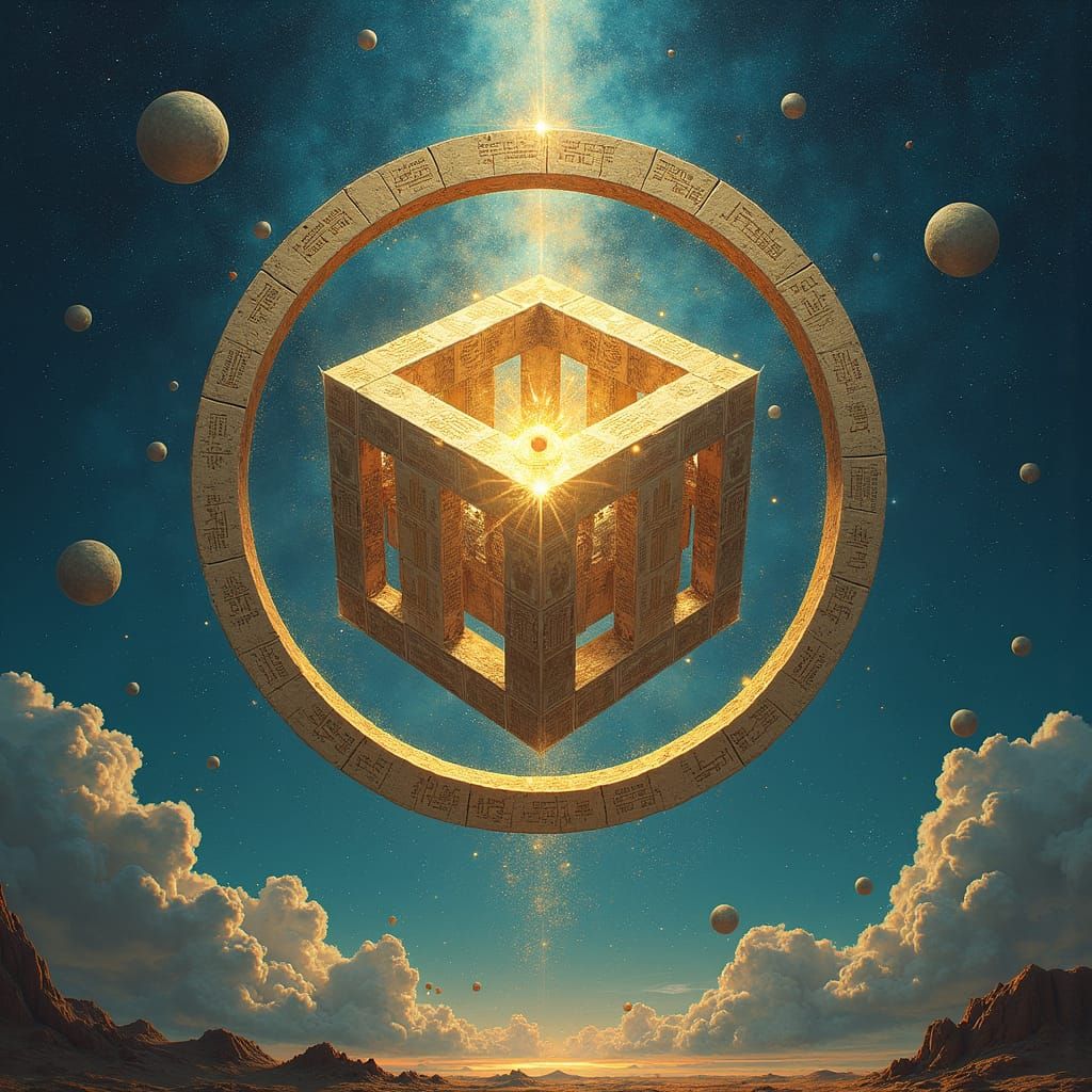 Metatron's Cube: Sacred Geometry in Cosmic Sanctuary