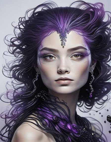 Abstract Laminar Flow in Dreamy Purples