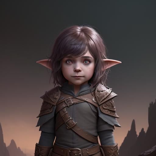 Detailed Halfling Child Fantasy Concept Art
