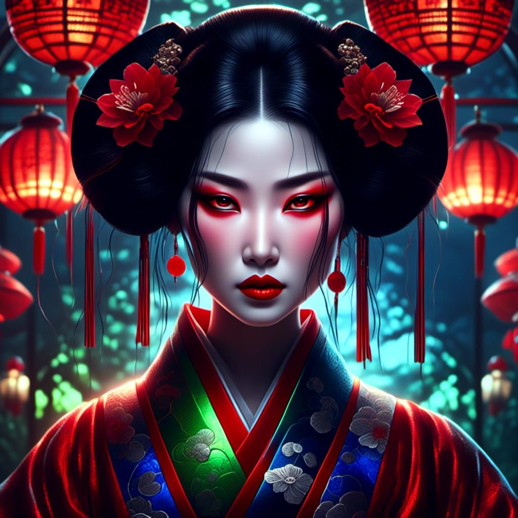 Geisha with Laser Eyes: A Gothic Dark Fantasy