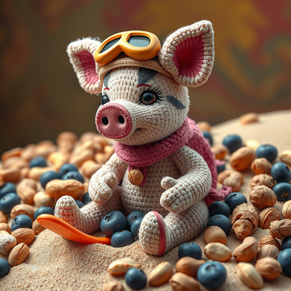 Hyperrealistic 3D Woman Buried in Nuts