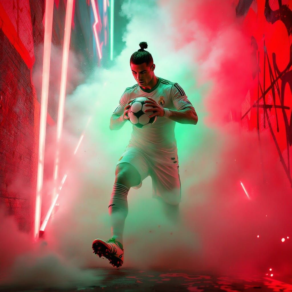 Cristiano Ronaldo Emerges in Graffiti-Style Urban Art