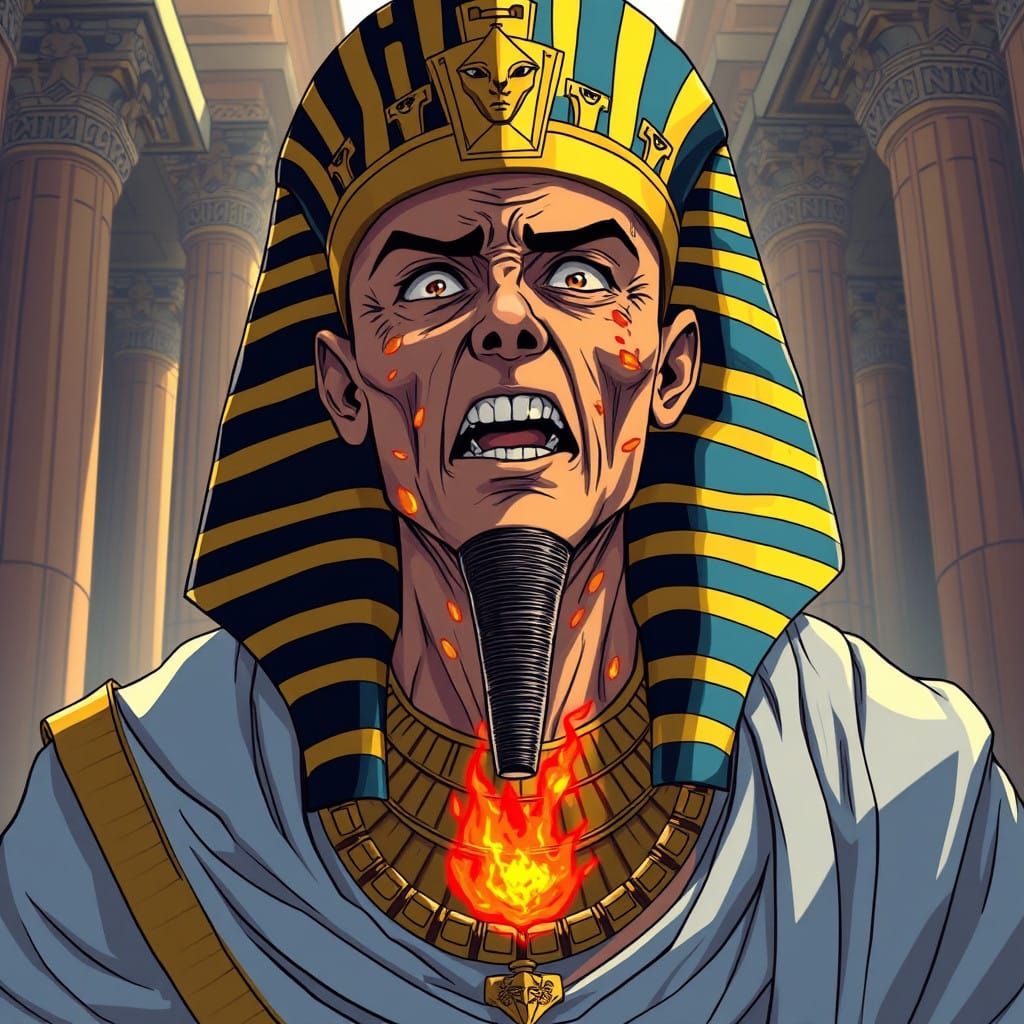 Egyptian Pharaoh Suffers Boils in Morning Light
