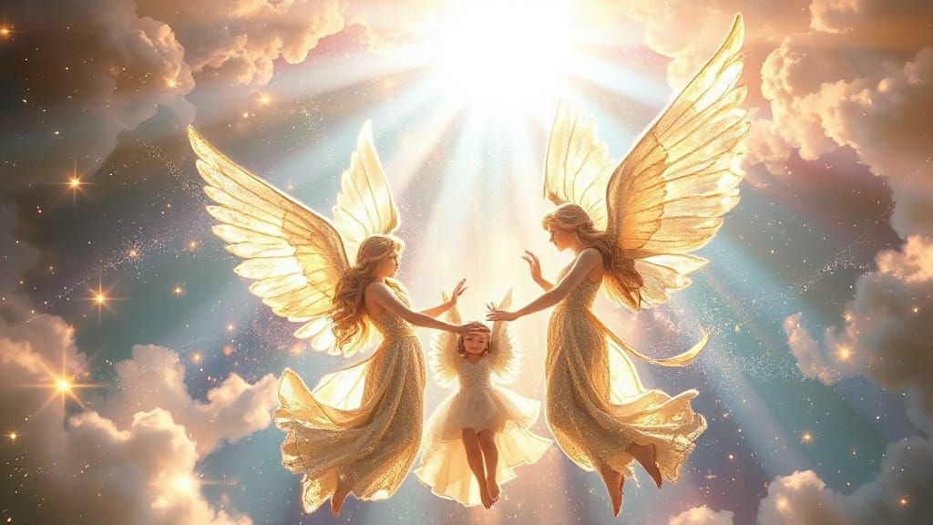Divine Angels Radiate Love from Celestial Heaven