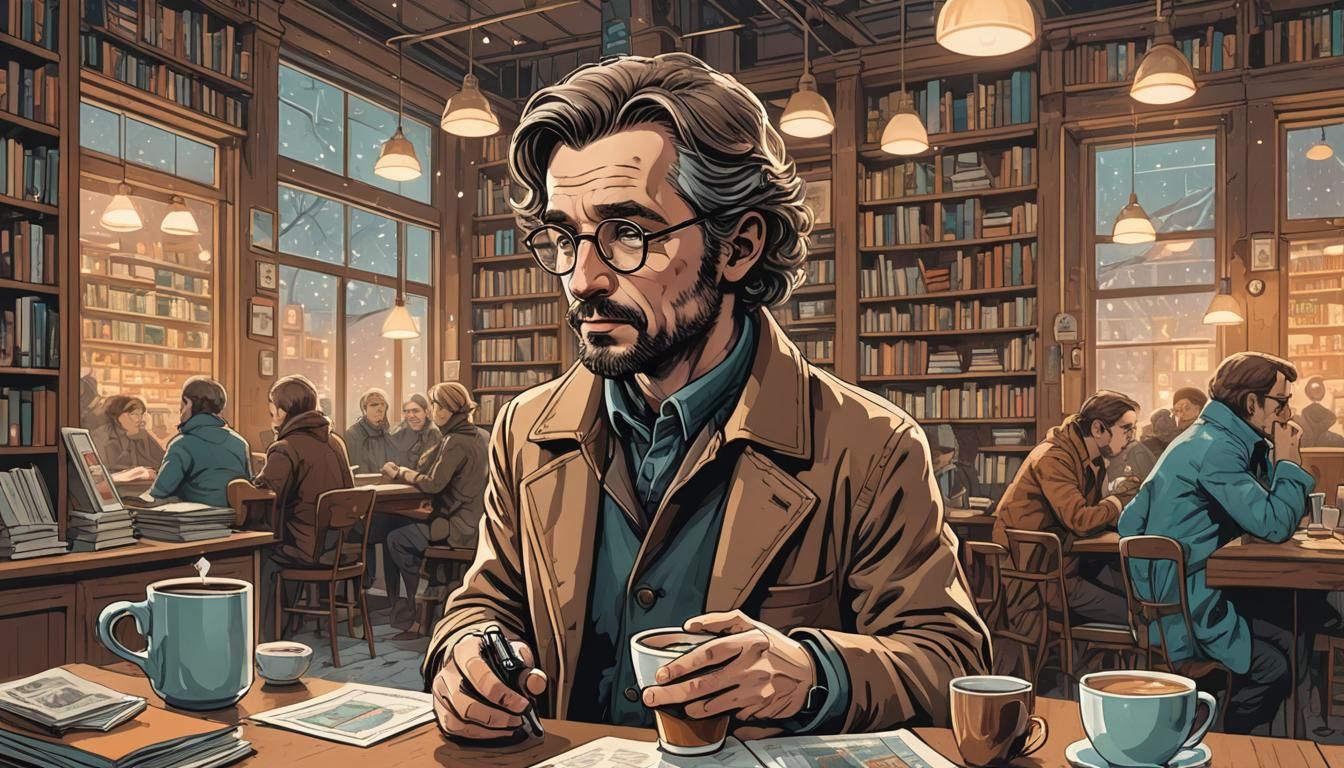 Polish Scientist in Retro-Futuristic Illustration