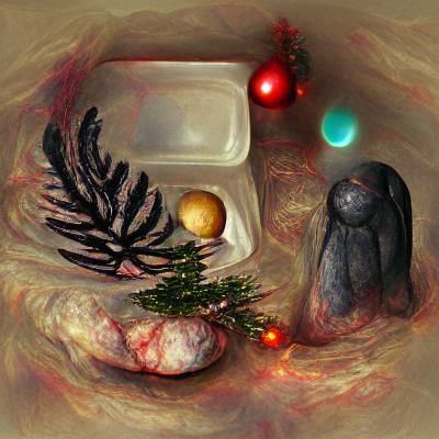 Eerie Liminal Space Christmas Scene