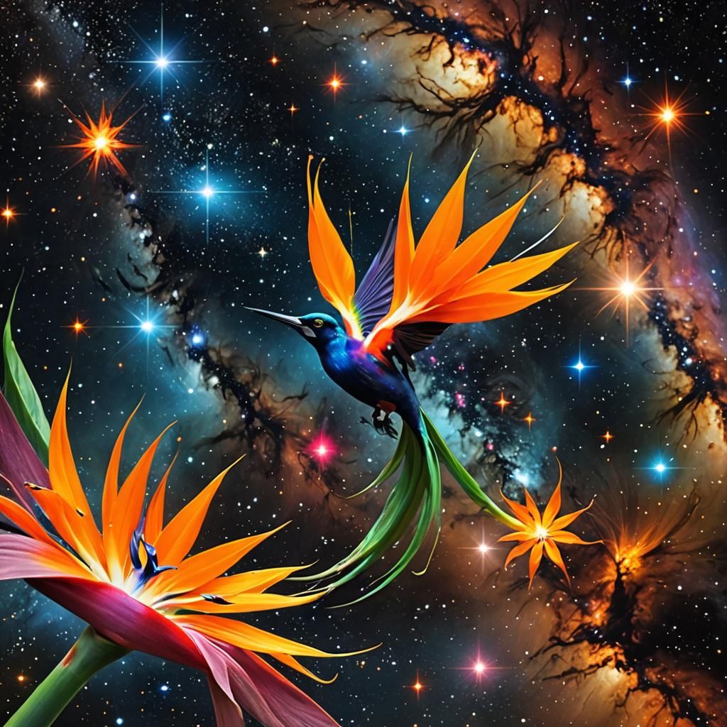 Bird of Paradise in a Cosmos of Stars