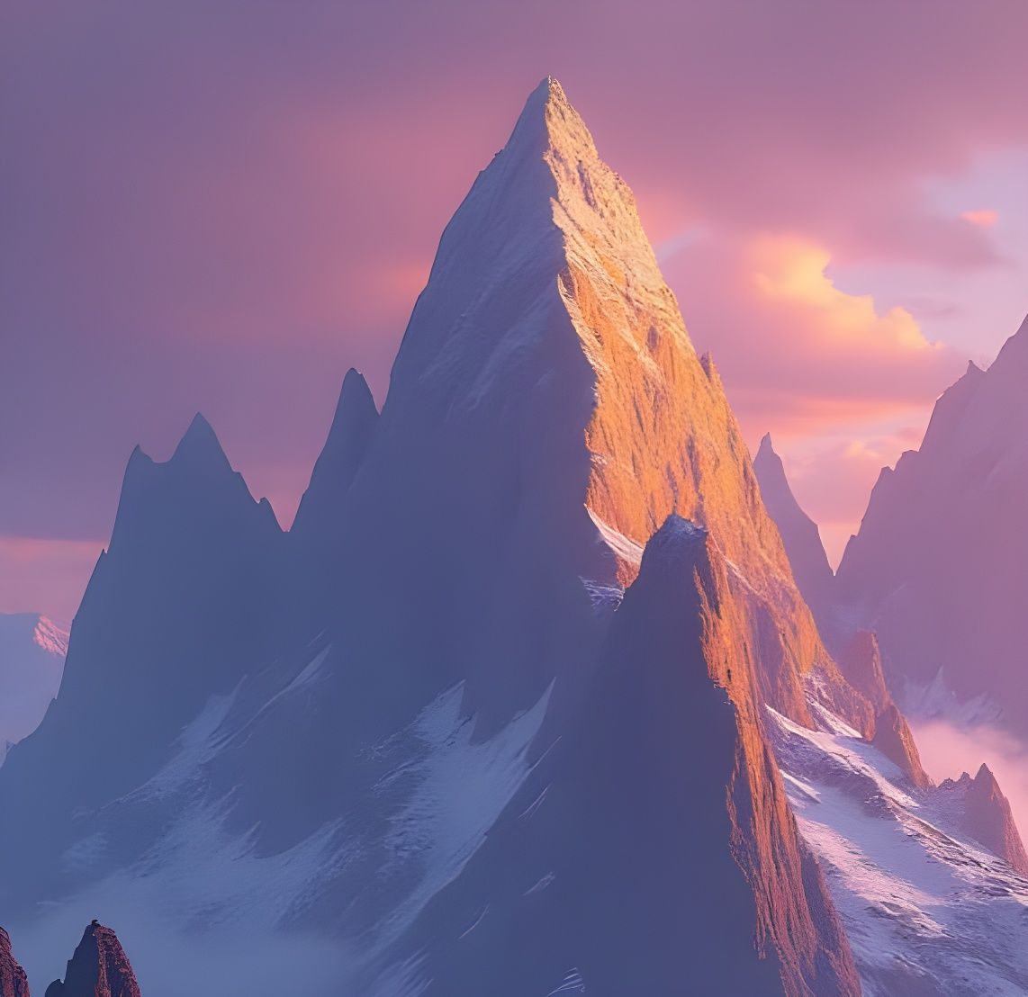 Twin Peaks Fantasy Mountain Range Art