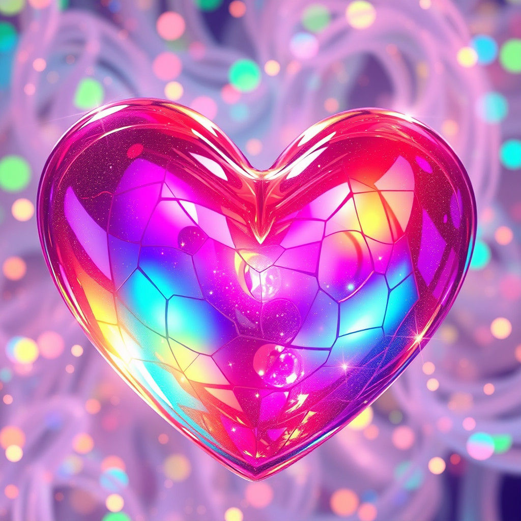 Psychedelic Love Hearts in Neon and Acrylic