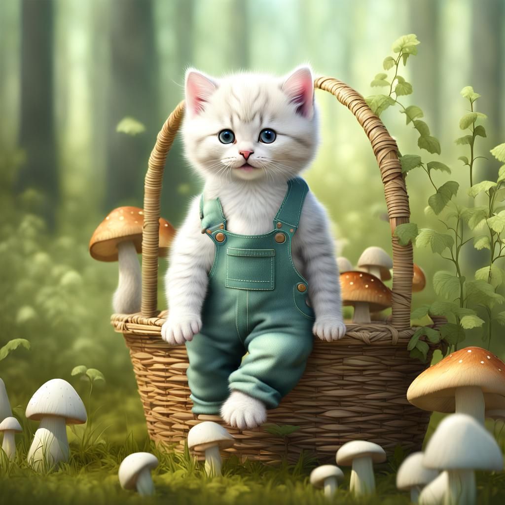 fluffy ash-white kitten