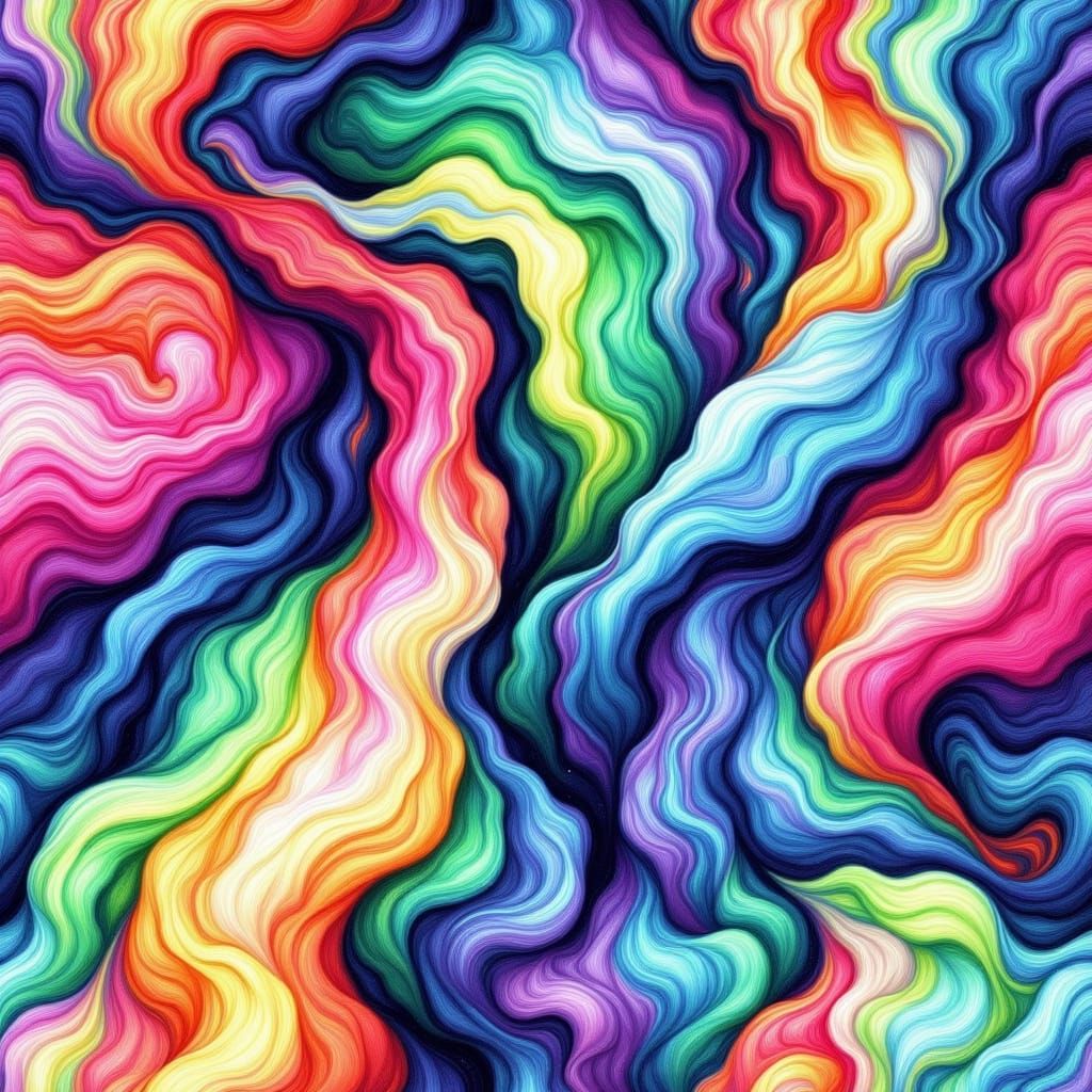 Vibrant Abstract Watercolor Pattern in Anime Style