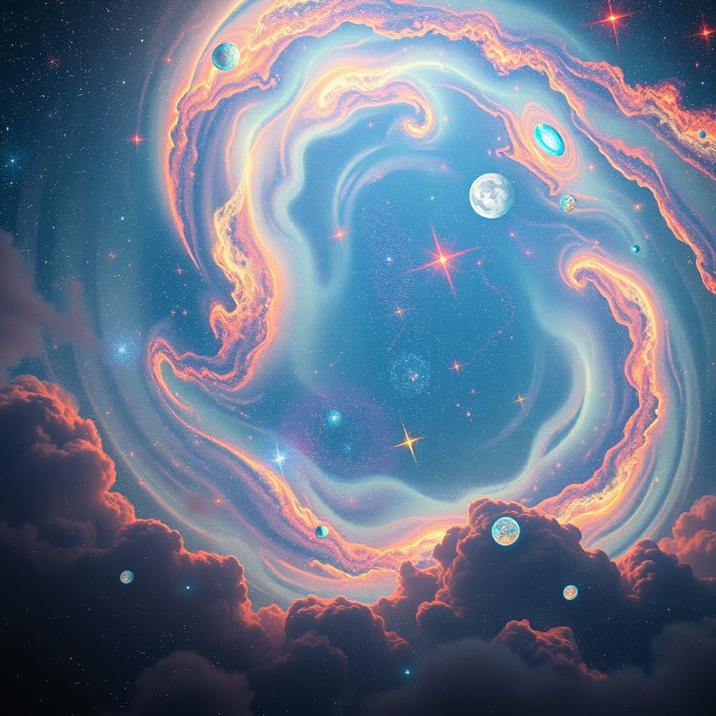 Surreal Cosmic Vastness with Ethereal Colors