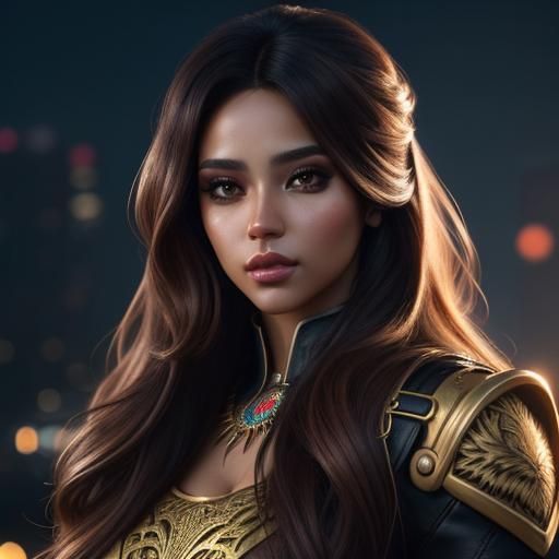 Latina Woman Portrait in Golden Hour Lighting