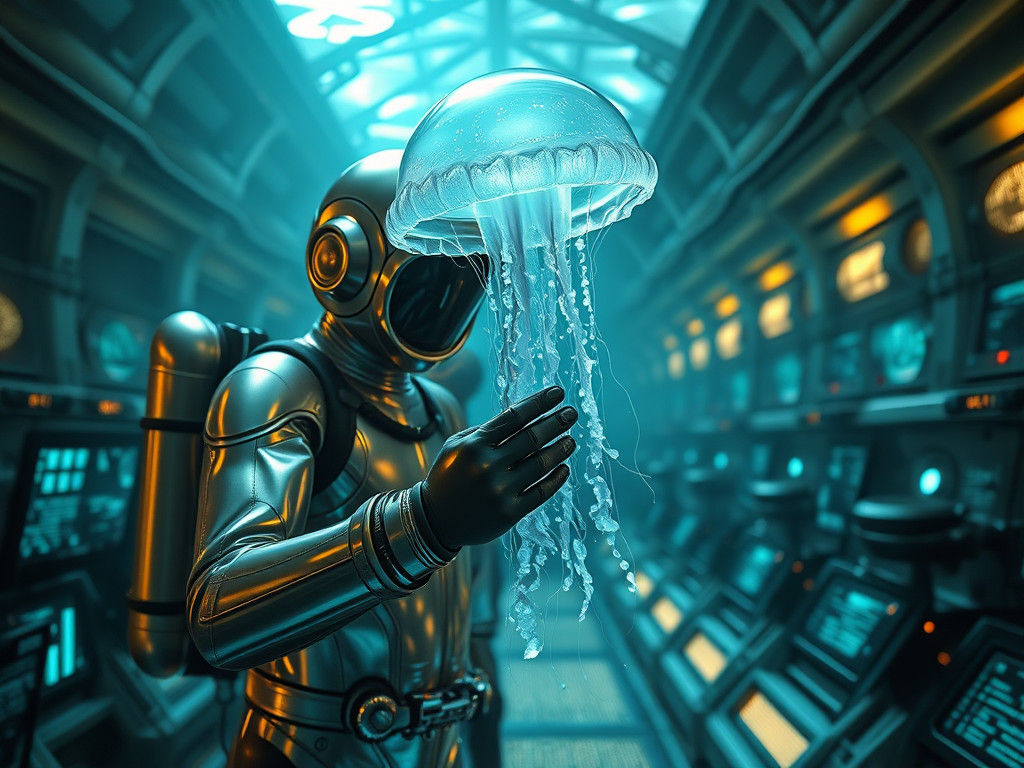 Underwater Research Facility: Hyperrealistic Digital Art