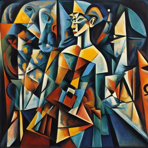 Cubist Ballerina in Style of Picasso and Braque