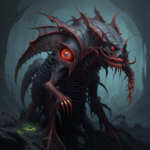 Parasitic Creature Attaches to Face in Detailed Matte Painti...