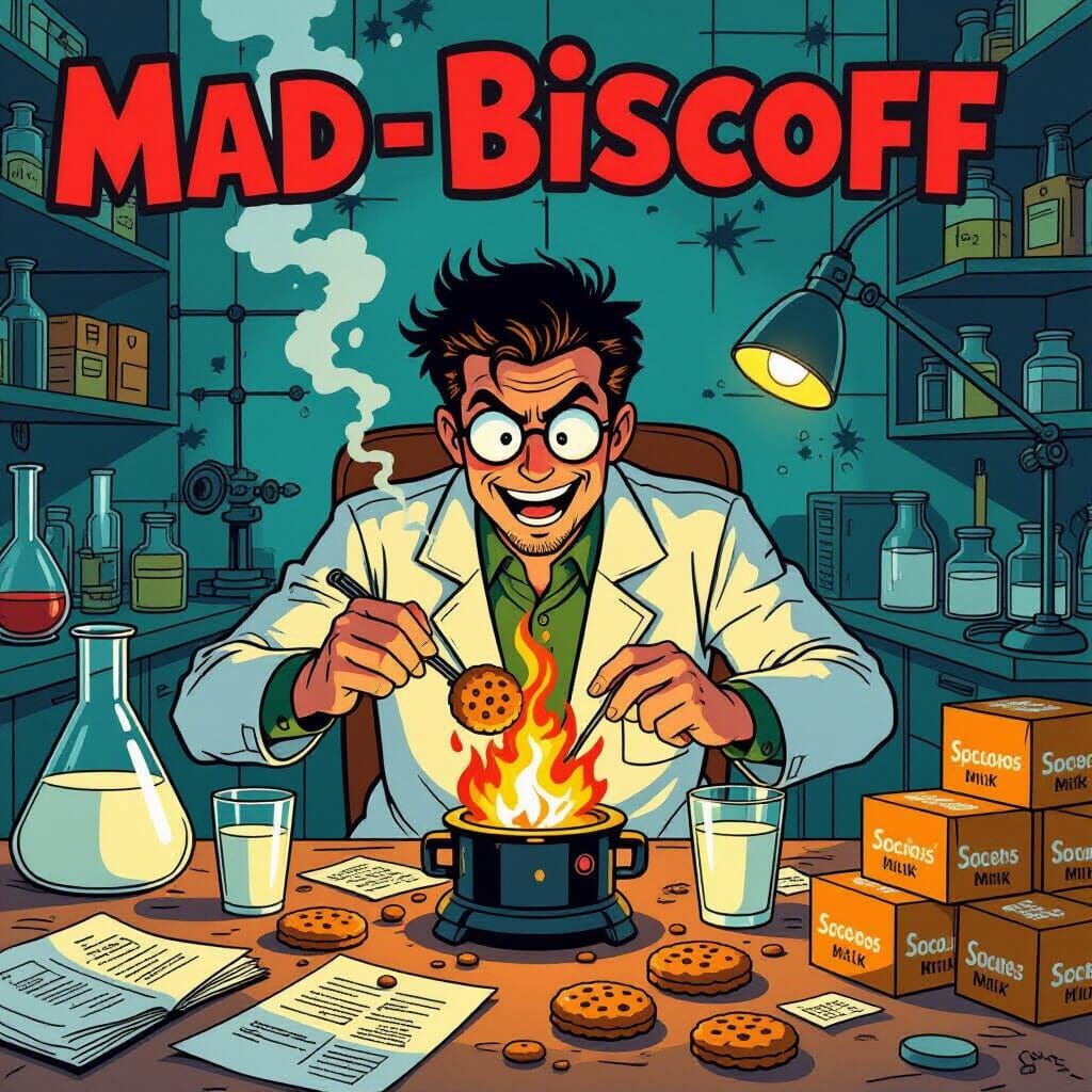 Biscoff Biscuit Experiment in Tezuka Manga Style