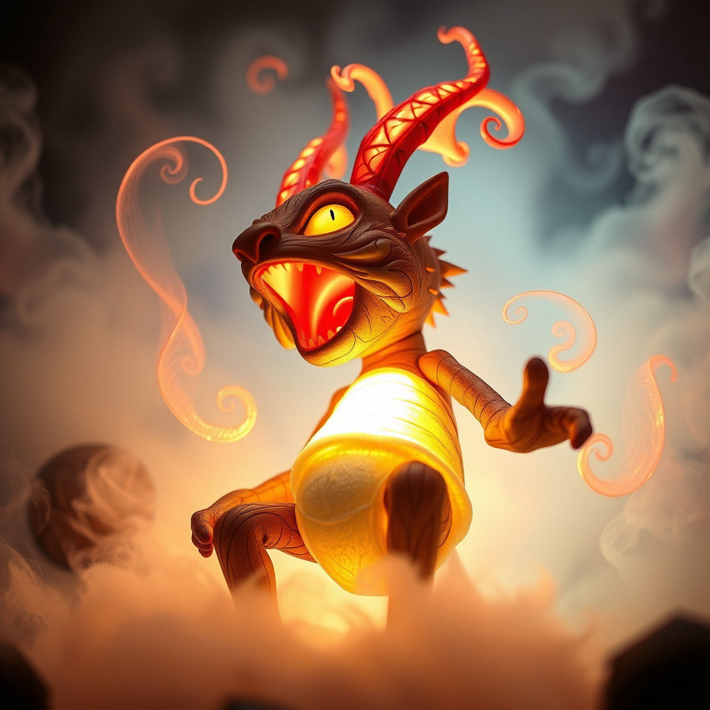 Screaming Alebrije in Ethereal Fantasy Art Style