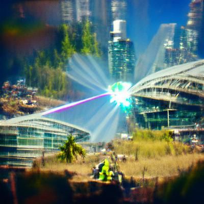 Advanced Technology Meets Magic in Solarpunk Cityscape