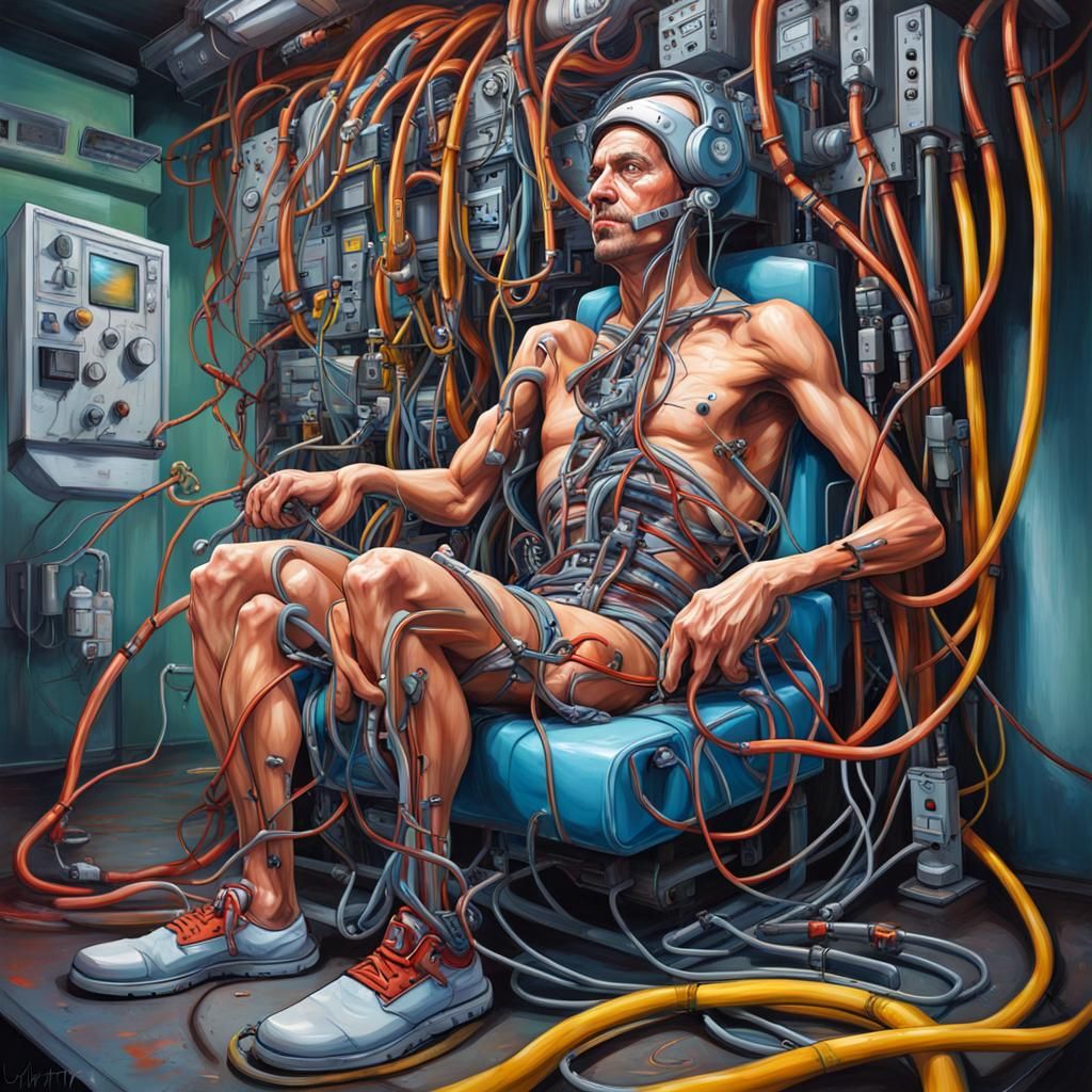 Person Integrated Into Mechanical Device: Graffiti Art