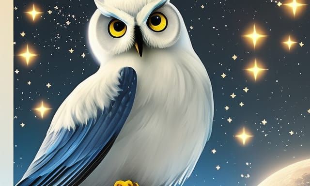 Hedwig the Owl Delivers a Letter: 3D Digital Art