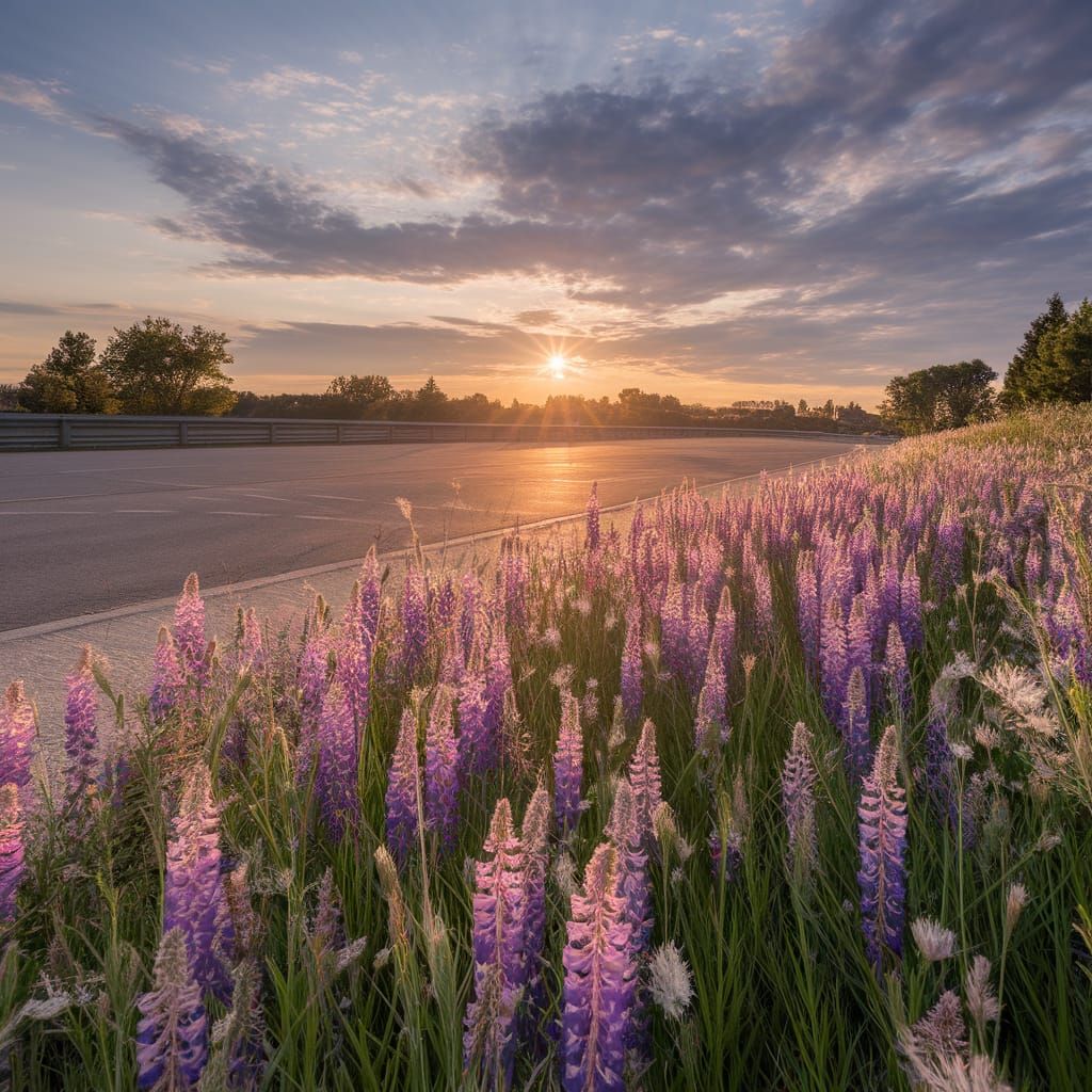 Flowers Bursting Through Tarmac to the Sun