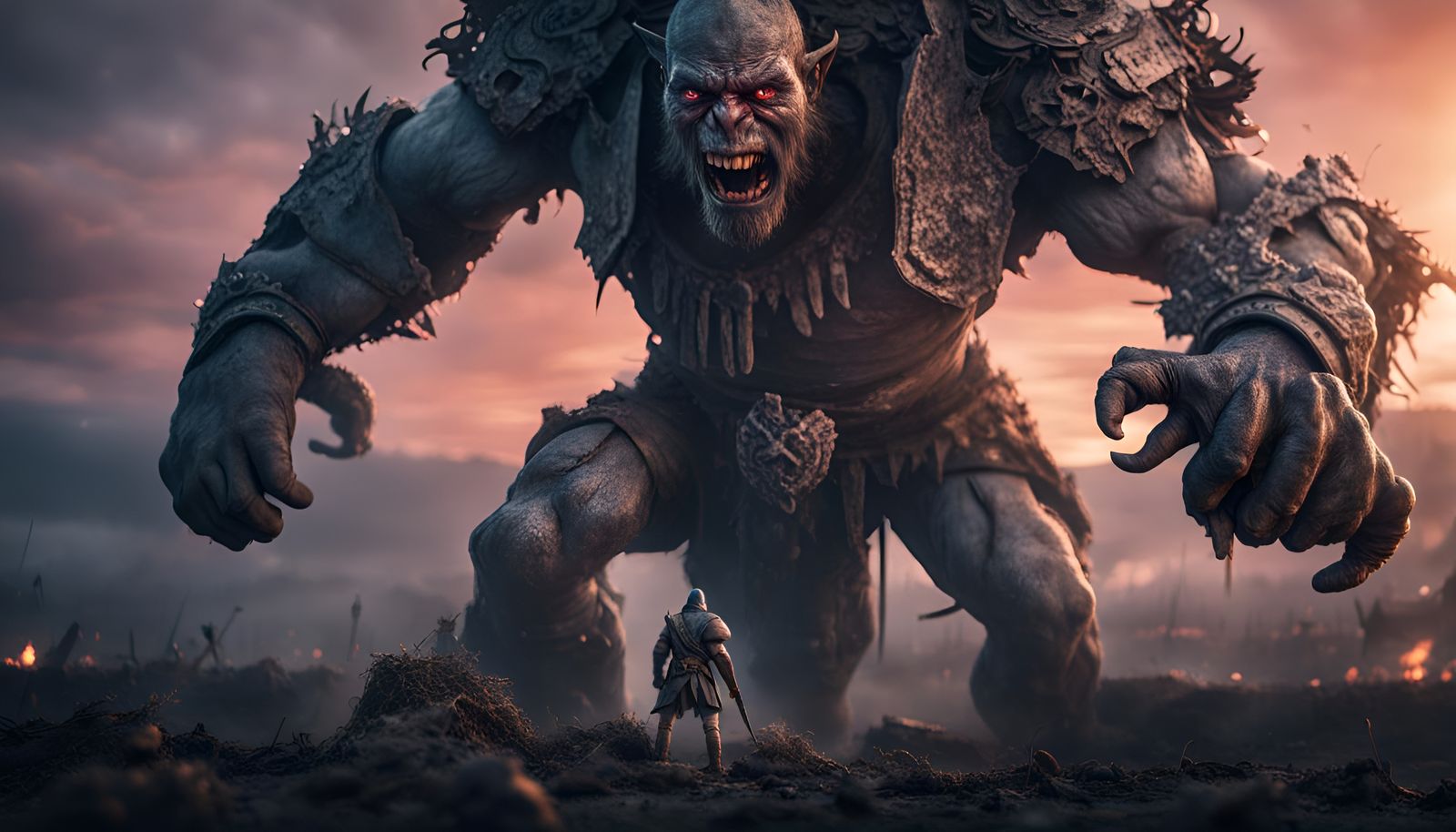 Jitte, Giant Killer, Stands Alone at Twilight