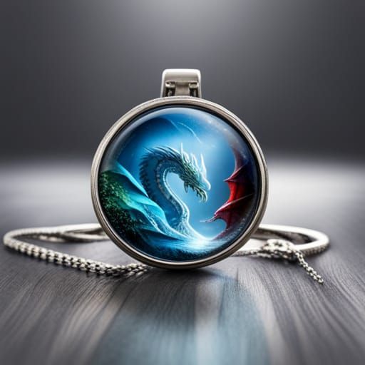 Dragon in Ice Cave Keepsake Ring, Steampunk Style