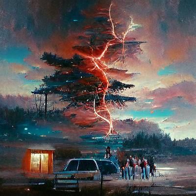 Stranger Things Inspired Oil Painting
