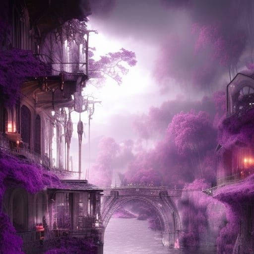 Dioxazine Purple Hue in Digital Matte Painting Style