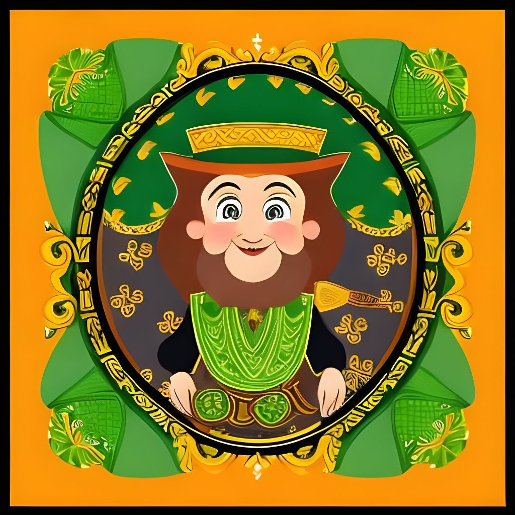 Leprechaun with Pot of Gold in Psychedelic Celtic Art