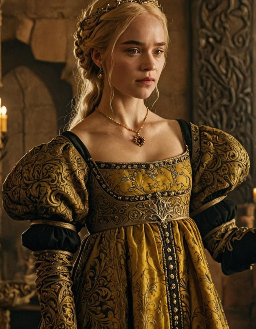 Medieval Princess in Royal Chamber, Photorealistic 8K
