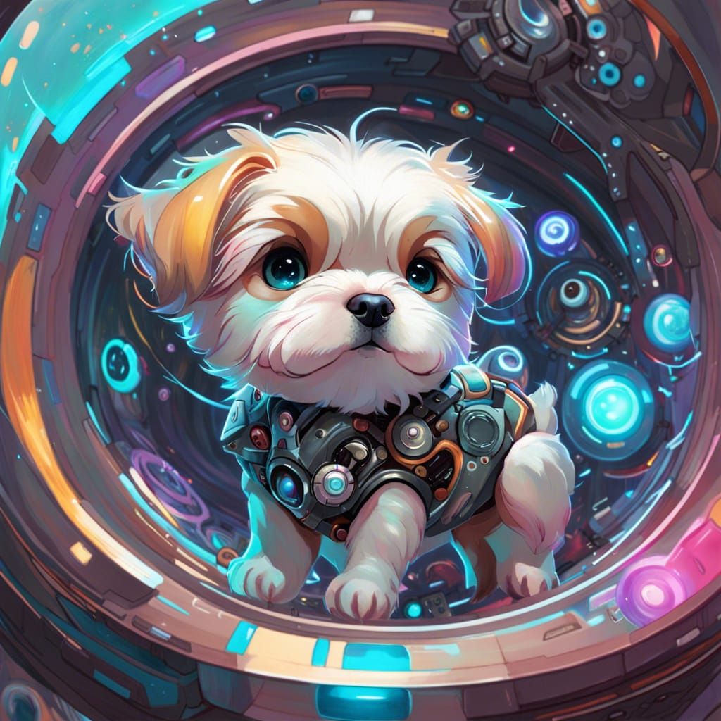 Adorable Robotic Dog Companion in Laboratory